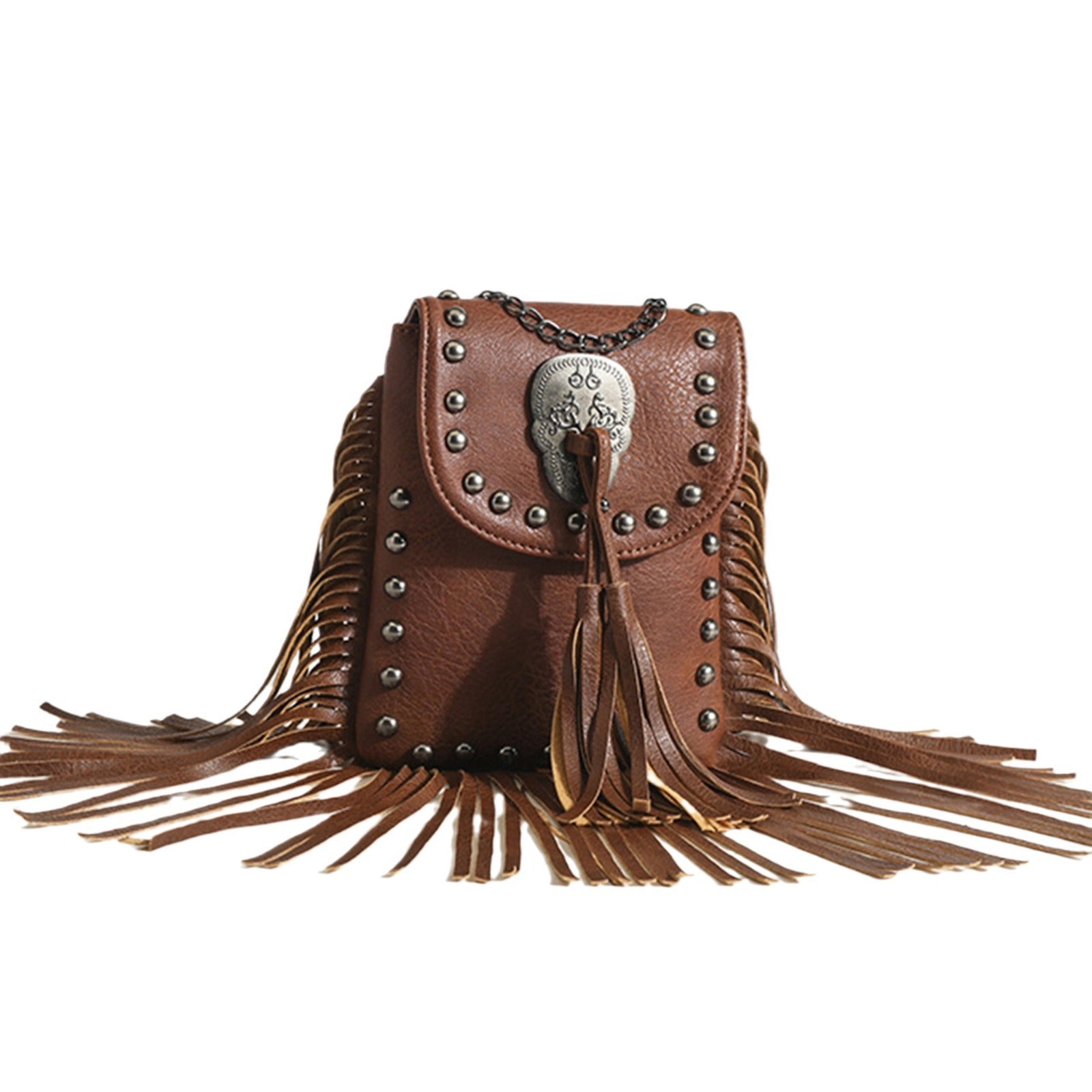 Wholesale Vintage Tassel Rivet Shoulder Crossbody Bag